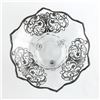 Image 3 : FOOTED 11.5”  CLEAR GLASS BOWL - SILVER OVERLAY