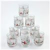 9 FROSTED CHRISTMAS TREES & CABIN GLASSES - KIG