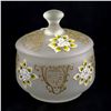 Image 1 : VINTAGE LIDDED FROSTED GLASS DISH - FLORAL DESIGN
