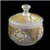 Image 2 : VINTAGE LIDDED FROSTED GLASS DISH - FLORAL DESIGN