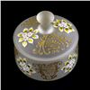 Image 5 : VINTAGE LIDDED FROSTED GLASS DISH - FLORAL DESIGN