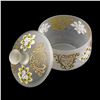 Image 6 : VINTAGE LIDDED FROSTED GLASS DISH - FLORAL DESIGN