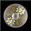 Image 7 : VINTAGE LIDDED FROSTED GLASS DISH - FLORAL DESIGN