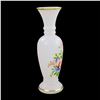Image 2 : VTG WHITE GLASS BUD VASE FLORAL ROSE & GOLD TRIM