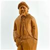 Image 3 : VINTAGE MAN FOLK ART WOOD CARVING SIGNED MIGIL