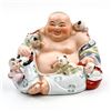 Image 2 : VINTAGE PORCELAIN LAUGHING BUDDHA WITH FIVE KIDS