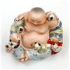 Image 4 : VINTAGE PORCELAIN LAUGHING BUDDHA WITH FIVE KIDS