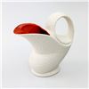 Image 3 : RED WHITE TEXTURE CERAMIC CREAMER CROWN DEVON