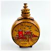 Image 2 : HAND CRAFTED CARVED WOODEN SCREW TOP FLASK