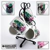 Image 1 : SET OF 4 KITTY CAT COFFEE MUGS & RACK - CAPILLANO