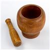 Image 3 : VINTAGE HAND CRAFTED WOOD MORTAR & PESTLE