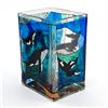 Image 2 : AMIA STYLE STAINED GLASS - OCEAN WHALE VASE - ART