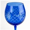 Image 4 : BOHEMIAN STYLE COBALT BLUE CUT TO CLEAR GLASS