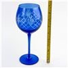 Image 8 : BOHEMIAN STYLE COBALT BLUE CUT TO CLEAR GLASS