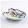 Image 2 : FLORAL HAND PAINTED HANDLED TRINKET TRAY DISH