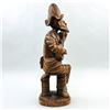 Image 5 : VINTAGE 16” FOLK ART WOOD CARVING - MAN & GUITAR