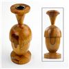 Image 1 : HAND CRAFTED WOOD ACORN CANDLESTICK SCULPTURE