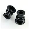 Image 3 : VINTAGE PAIR OF BLACK GLASS CANDLESTICK HOLDERS
