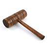 Image 2 : VTG HAND TURNED WOODEN MALLET GAVEL HAMMER