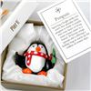 Image 1 : MINIATURE GLASS CHRISTMAS PENGUIN SCULPTURE