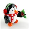 Image 3 : MINIATURE GLASS CHRISTMAS PENGUIN SCULPTURE
