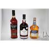 Image 1 : Three bottles of spirits including Bacardi Black Rum/ 750ML/ 40% ABV,  W.&J. Grahams/ 10 Year Old/ T