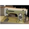 Image 2 : Vintage Brothers Riveria 110 electric portable sewing machine with case, circa 1960's, working at ti