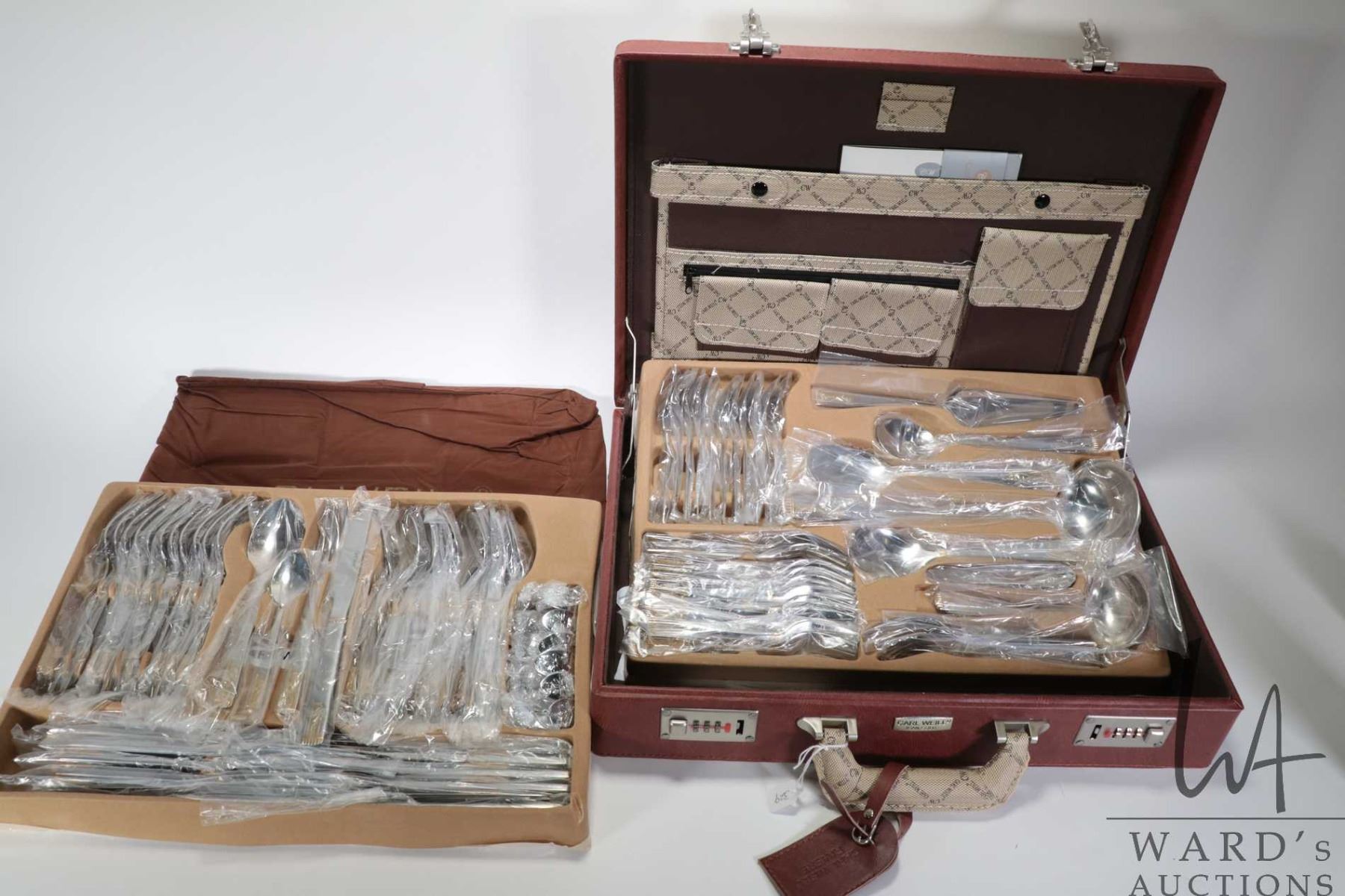 Carl Weill seventy eight pieces set of Iranian Gold flatware in brief ...