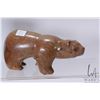 Image 2 : Handcarved Inuit soapstone carving of a bear signed by artist Waidman 2000 and number M48AT, 9" in l