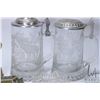 Image 2 : Selection of collectibles including two etched glass beer stein with stag scenes including one Italy