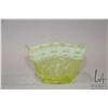 Image 2 : Pair of 5" square ruffle Uranium glass dishes