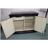 Image 2 : Painted double door serving cart with single drawer and single shelf interior, on casters, 38" wide 