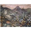 Image 2 : Framed giclee print on canvas of a tropical landscape, with aged metal frame, overall dimensions inc