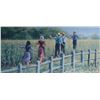 Image 2 : Two framed prints including small woodpecker by artist J. Hiebert, 86, and kids walking on a fence b