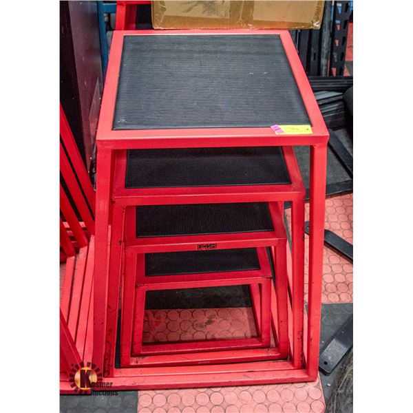 SET OF 4 METAL PLYOMETRIC JUMP BOXES