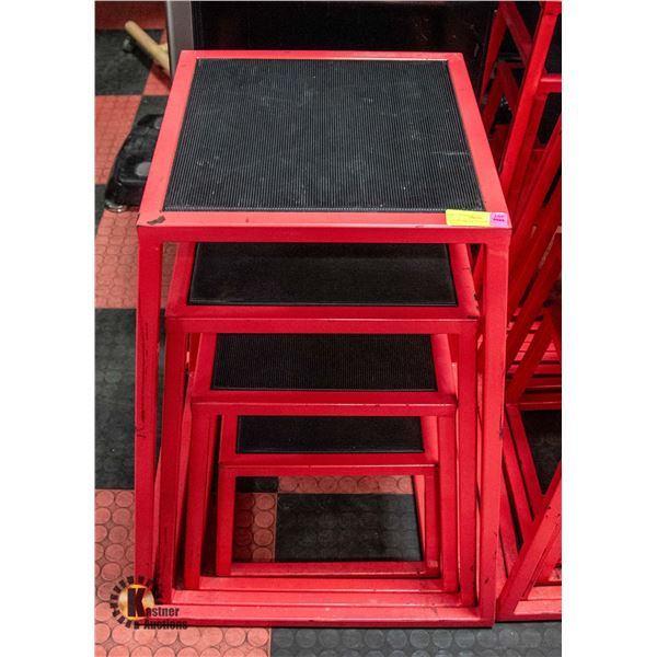 SET OF 4 METAL PLYOMETRIC JUMP BOXES
