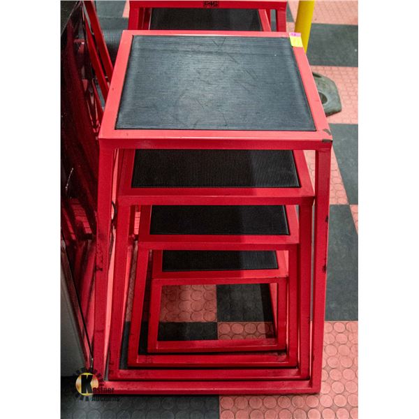 SET OF 4 METAL PLYOMETRIC JUMP BOXES