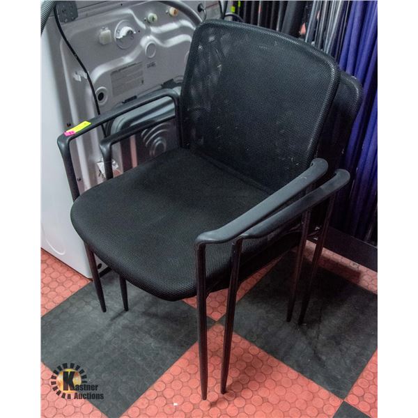 PAIR OF MESH BACK BLACK CHAIRS
