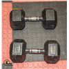 Image 1 : PAIR OF 17.5KG RUBBER COATED DUMBELLS