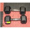 Image 1 : PAIR OF 8KG RUBBER COATED DUMBELLS