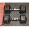 Image 1 : PAIR OF 10KG RUBBER COATED DUMBELLS