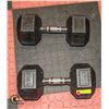 Image 1 : PAIR OF 20KG RUBBER COATED DUMBELLS