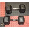 Image 1 : PAIR OF 15KG RUBBER COATED DUMBELLS