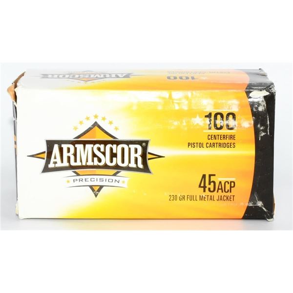 100 Rounds Of Armscor .45 ACP Ammunition