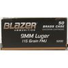Image 2 : 100 Rounds of CCI Blazer 9mm Luger Ammunition