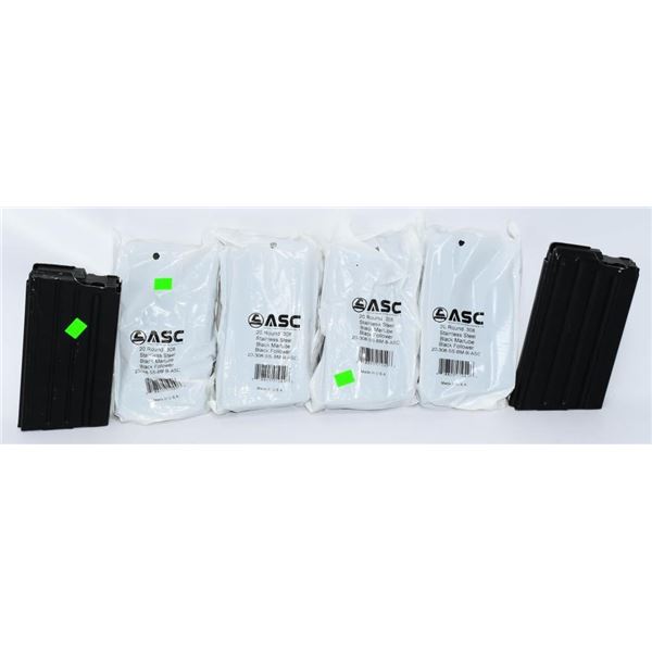 6 ASC LR-308/SR-25 .308/7.62 Magazines