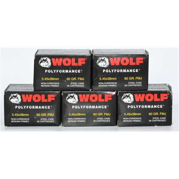 100 Rounds Of Wolf 5.45x39mm Ammunition