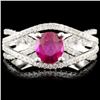 Image 1 : 18K Gold 1.04ct Ruby & 0.43ctw Diamond Ring