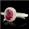 Image 2 : 18K Gold 1.21ct Ruby & 0.29ctw Diamond Ring