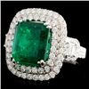 Image 2 : 18K Gold 6.09ct Emerald & 1.87ctw Diamond Ring